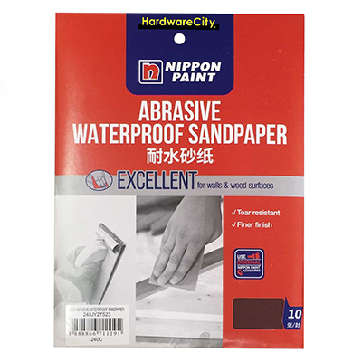 Nippon Paint Abrasive Waterproof Sandpaper 240C - 10PC/Pack