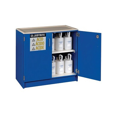 Justrite 24150, Wood Laminate Corrosives Safety Cabinet (49 X 2.5L Bottles)