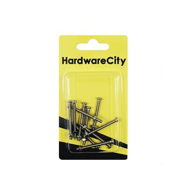HWC SS316 Marine Fasteners, M3 X 35, Phillips Pan Screws And Nut, 10PC/Pack
