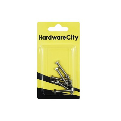 HWC SS316 Marine Fasteners, M4 X 30, Hexagon Bolts And Nut, 6PC/Pack