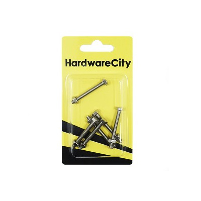 HWC SS316 Marine Fasteners, M4 X 35, Hexagon Bolts And Nut, 6PC/Pack