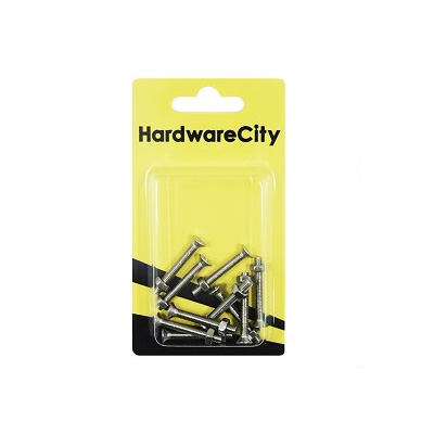 HWC SS316 Marine Fasteners, M4 X 30, Phillips Countersunk Screws And Nut, 10PC/Pack