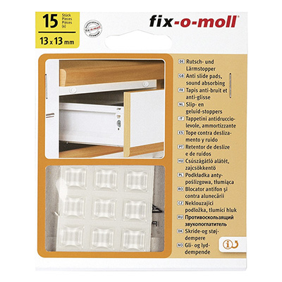 Fix-O-Moll FM16 Non Skid Pads Adhesive Transparent 20mm X 20mm