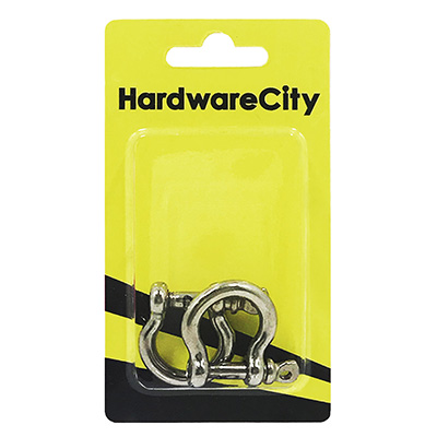 HardwareCity 5MM Stainless Steel Bow Shackle With Screw-Pin, 2PC/Pack