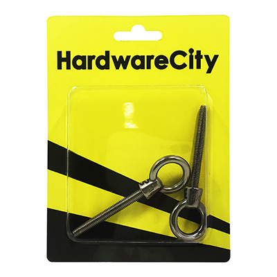 HardwareCity M6 X 50MM Stainless Steel Eye Hook, 2PC/Pack