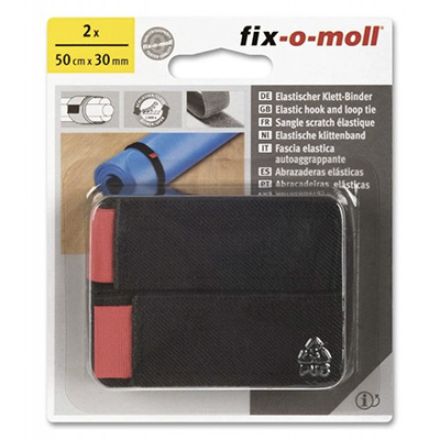 Fix-O-Moll FM-3563073 FOM Hook + Loop Elastic Tie Black 500 X 30MM