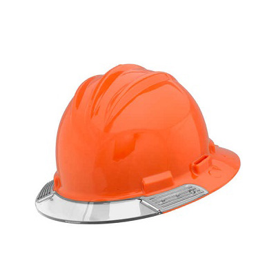Bullard AVHORBG, Above View Full Brim Safety Helmet With Ratchet Suspension (Orange, Clear Visor)