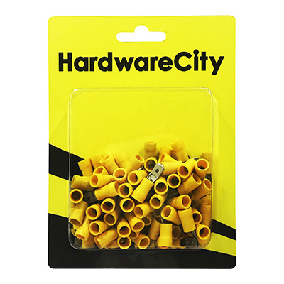 HardwareCity Insulated Male Spade Crimp Connectors, Yellow (12AWG - 10AWG), 100PC/Pack