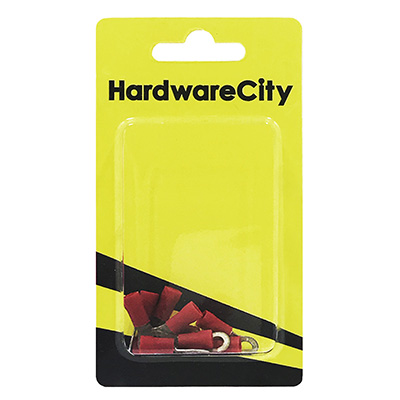 HardwareCity Insulated Ring Crimp Connectors, Red (22AWG - 16AWG), 10PC/Pack