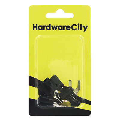 HardwareCity Insulated Fork Crimp Connectors, Black (22AWG - 16AWG), 10PC/Pack