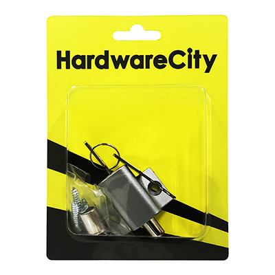 HardwareCity Patio Sliding Door & Window Push Lock With Key, Silver