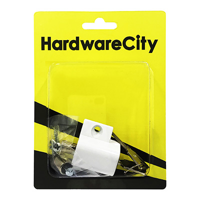 HardwareCity Patio Sliding Door & Window Push Lock With Key, White