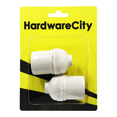 HardwareCity E27 Hanging Bulb Holder White, 2PC/Pack