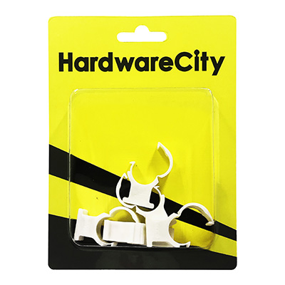 HardwareCity 15MM PVC Full Cover Clip-On Pipe Holders, 5PC/Pack