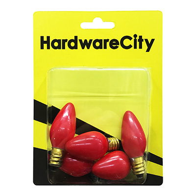HardwareCity E12 Red Tungsten Bulb, 5PC/Pack