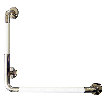 HardwareCity L-Shaped Grab Bar, Stainless Steel With ABS Nylon Coating