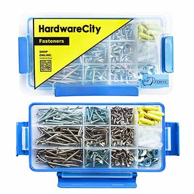 HardwareCity Assortment CSK Countersunk Screws & Anchors Kit, 200PC/Kit