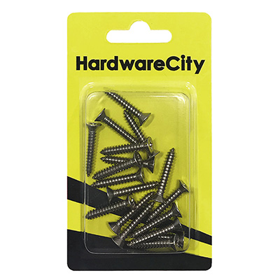 HardwareCity 6 X 25MM (1") Stainless Steel CSK Self Tapping Screws , 20PC/Pack