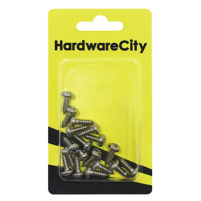 HardwareCity 8 X 1/2 Stainless Steel PH Pan Head Self Tapping Screws, 20PC/Pack