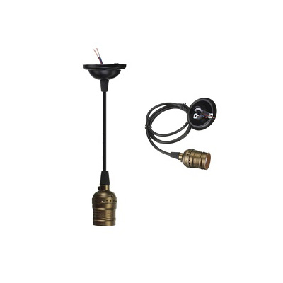 Light Vault Classic Copper Light Pendant Lamp Kit E27 Bulb Holder Ceiling Rose Cable 1M