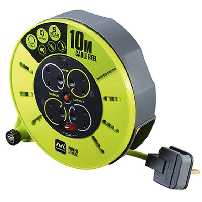 Retractable Electric Cable w/ Reel 16A / 50HZ (12M + 2M)
