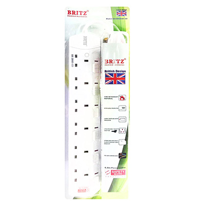 Britz 6 Gang 3M Extension Cable Comes With Surge Protector