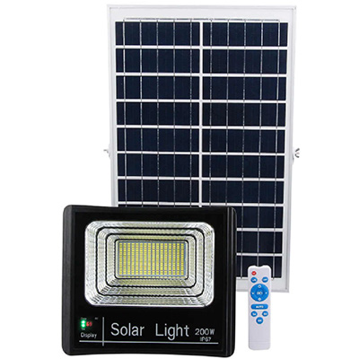 Solar IP66 LED Floodlight 200W PLUS Solar Panel & Remote Control