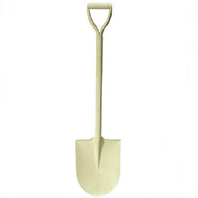 Red Wheel Steel Handle Round Pointed Shovel IVORY