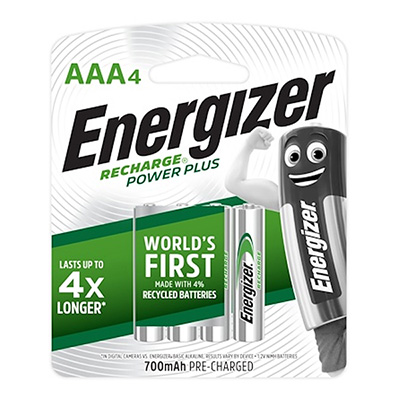 Energizer RECHARGE POWER PLUS 4AAA Batteries 4PC/PK