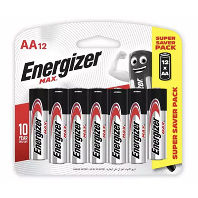 Energizer Max AA Alkaline Batteries 12PC/PK (Super Value Pack)