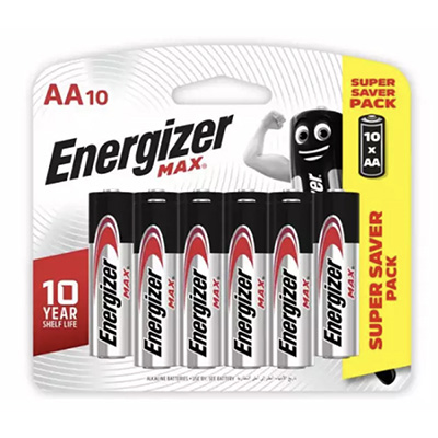 Energizer Max AA Alkaline Batteries 10PC/PK (Super Value Pack)