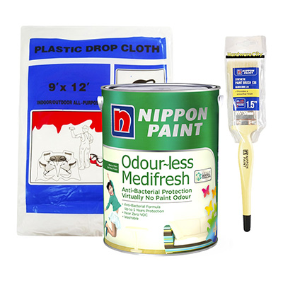 Nippon Paint Odour-less Medifresh MF White 1 Litre Package