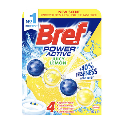 Bref C-GM307 Power Active Toilet Cleaner & Freshener - Juicy Lemon 50g