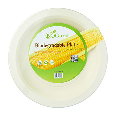 BioGreen Biodegradable Plate 9", 20PC/Pack