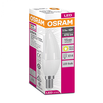 Osram LED VALUE 5.5W Frosted E14 Candle NON-DIMMABLE