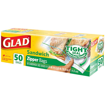 Glad C-GL613 Zipper Sandwich Bag 50's