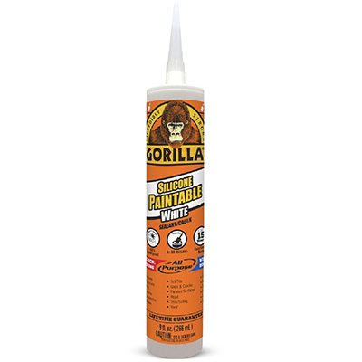 Gorilla 8070002 PAINTABLE White Sealant 100% Waterproof Cartridge 9oz (266ML)