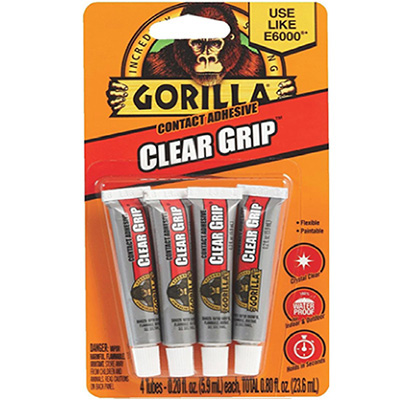 Gorilla 8130002 Clear Grip Contact Adhesive 4 X 0.2oz (5.67g)