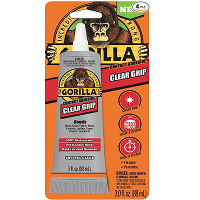 Gorilla 8040002 Clear Grip Contact Adhesive 3oz (88ML)