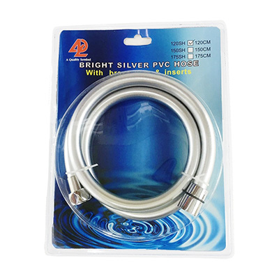 ADL 120CM Bright Silver PVC Shower Spray Hose