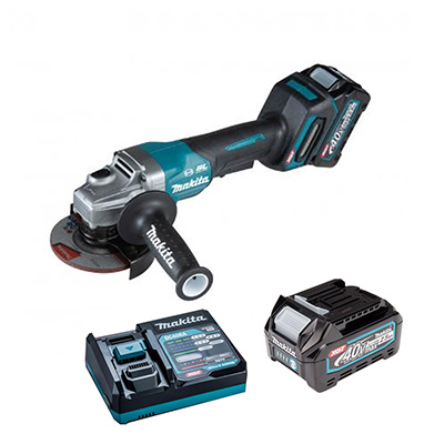 Makita GA011GD201 40V Brushless 4"/100MM Angle Grinder (Paddle Switch) With 2 X 40V 2.5AH LI-ION Battery & Charger