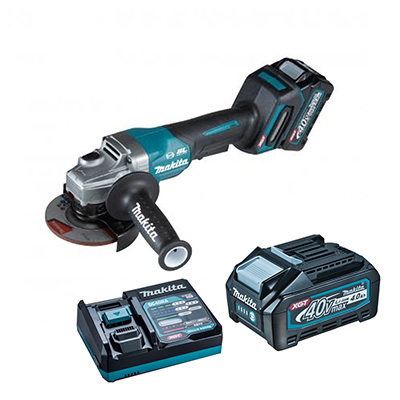 Makita GA011GM201 40V Brushless 4"/100MM Angle Grinder (Paddle Switch) With 2 X 40V 4.0AH LI-ION Battery & Charger