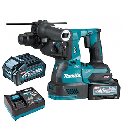 Makita HR001GM201 40V 28MM Brushless AWS Combination Hammer (Normal Chuck) With 2 X 40V 4.0AH LI-ION Battery & Charger