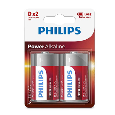 Philips Blister Pack 2 X D Power Alkaline Battery