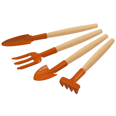 Tramontina Garden Tool Set 4 Pieces Wood Handles Plastic Package