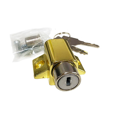 HardwareCity Window Push Lock With 2 Keys (Gold)