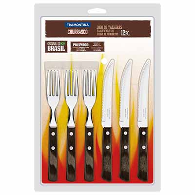 Tramontina Black Knives and Forks Set - 12 pcs