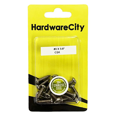 HardwareCity 8 X 5/8 Stainless Steel PH Pan Head Self Tapping Screws, 20PC/Pack