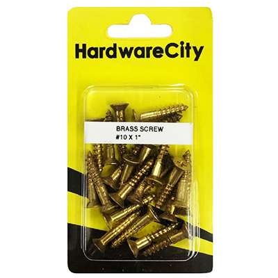 HardwareCity 10 X 25MM Brass Wood Screws, 20PC/Pack