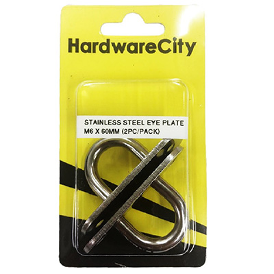 HardwareCity M6 X 60MM Stainless Steel Eye Plate, 2PC/Pack
